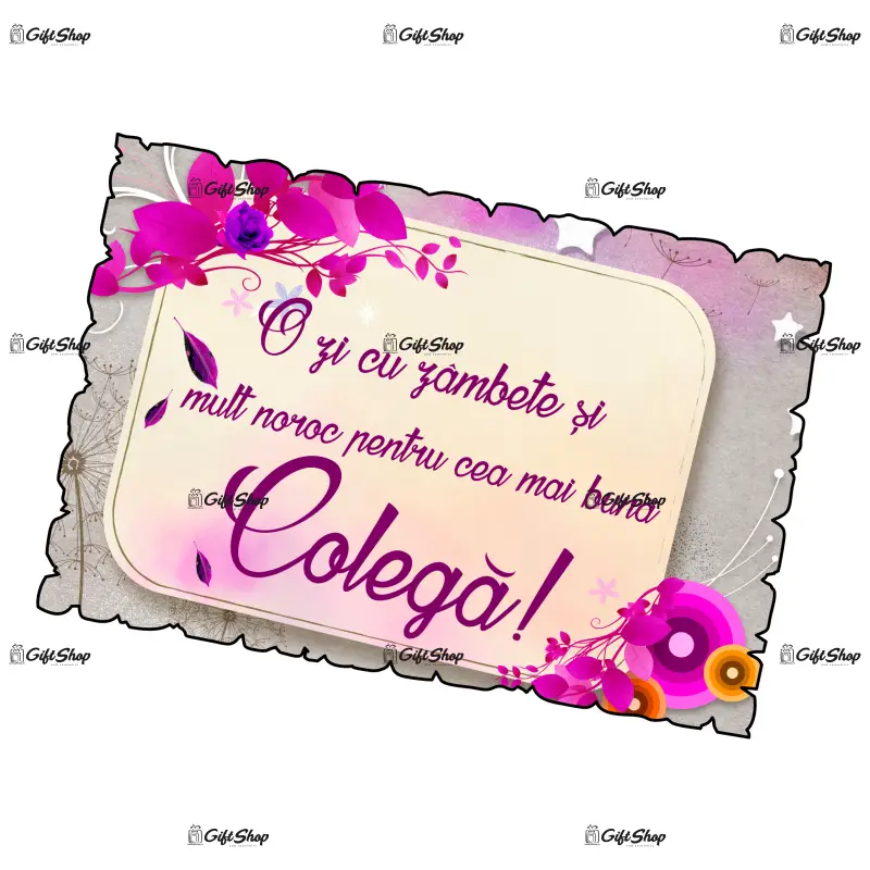 O zi cu zambete pentru cea mai buna colega, magnet frigider mgs113